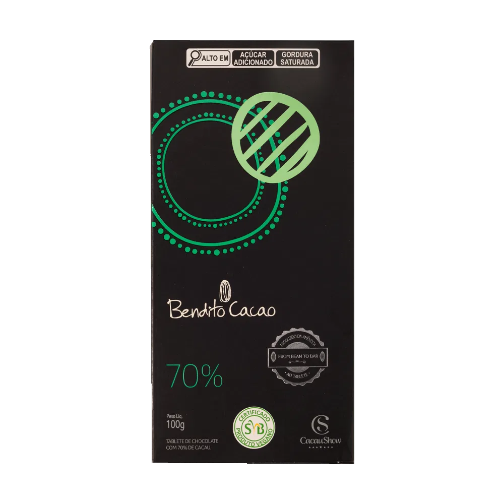 Tablete Bendito Cacao de Chocolate 70% Cacau 100g - foto 1