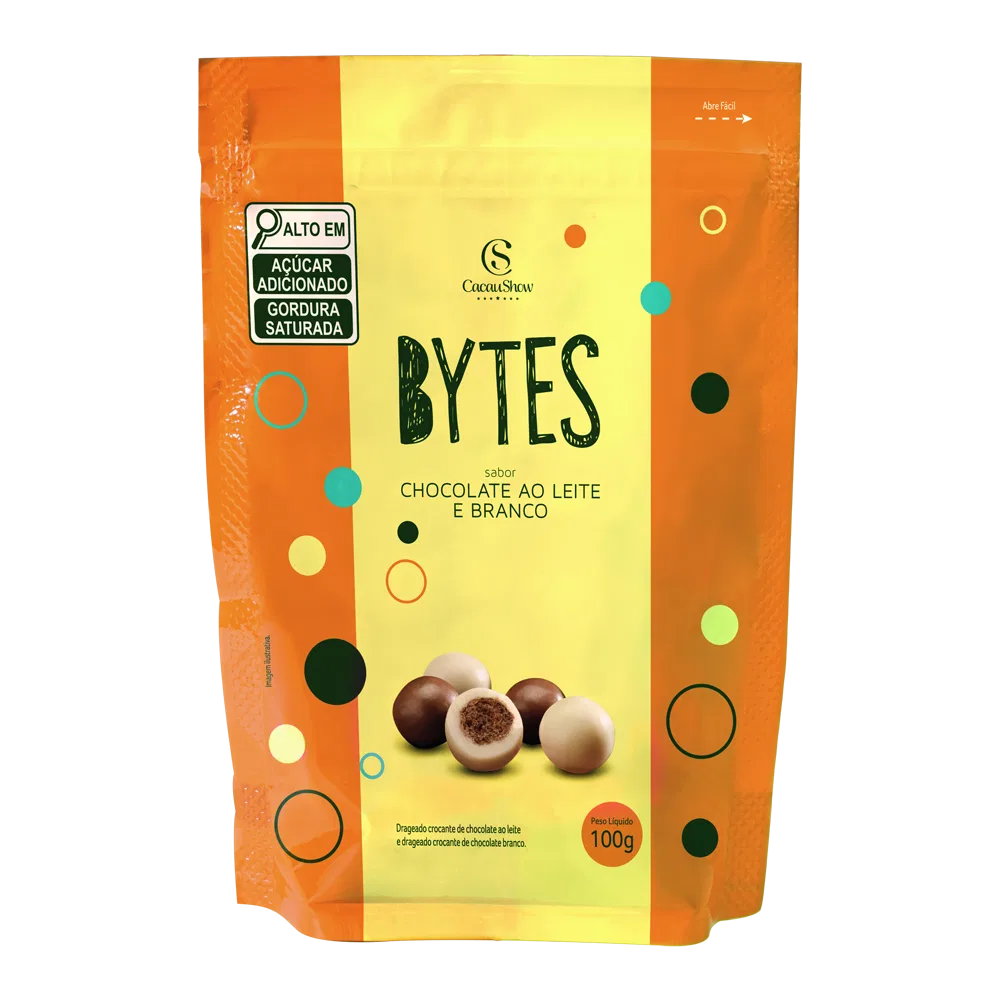 Drageado Bytes ao Leite e Branco 100g - foto 1
