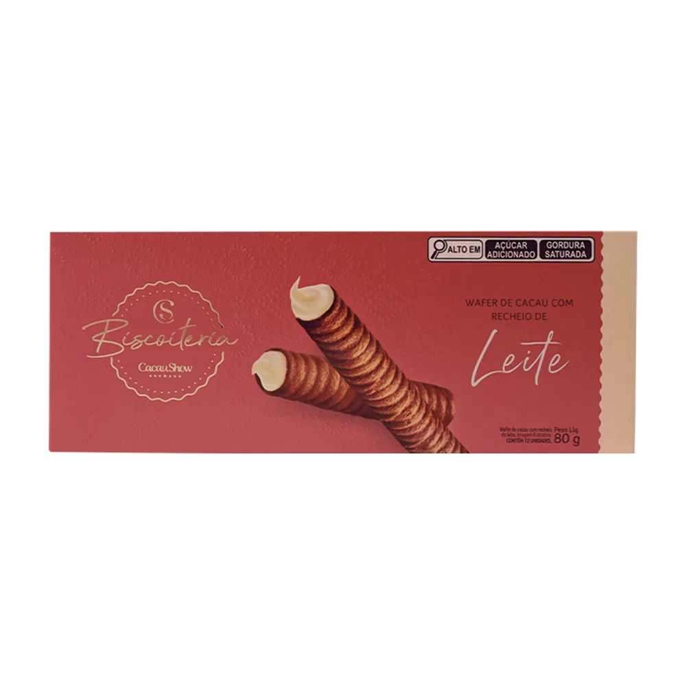 Wafer de Cacau Biscoiteria Recheio de Leite 80g - foto 1