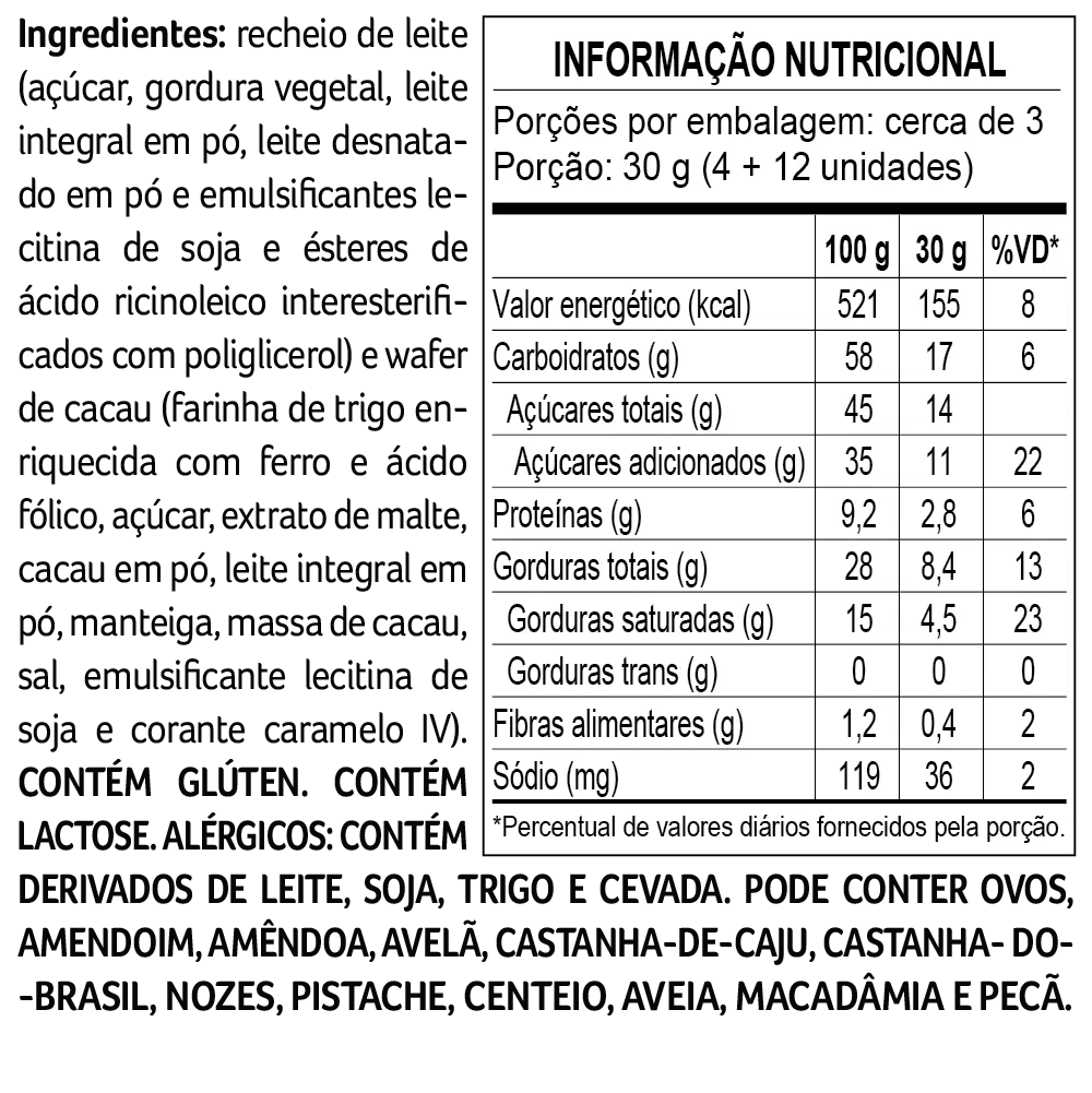 Wafer de Cacau Biscoiteria Recheio de Leite 80g - foto 2