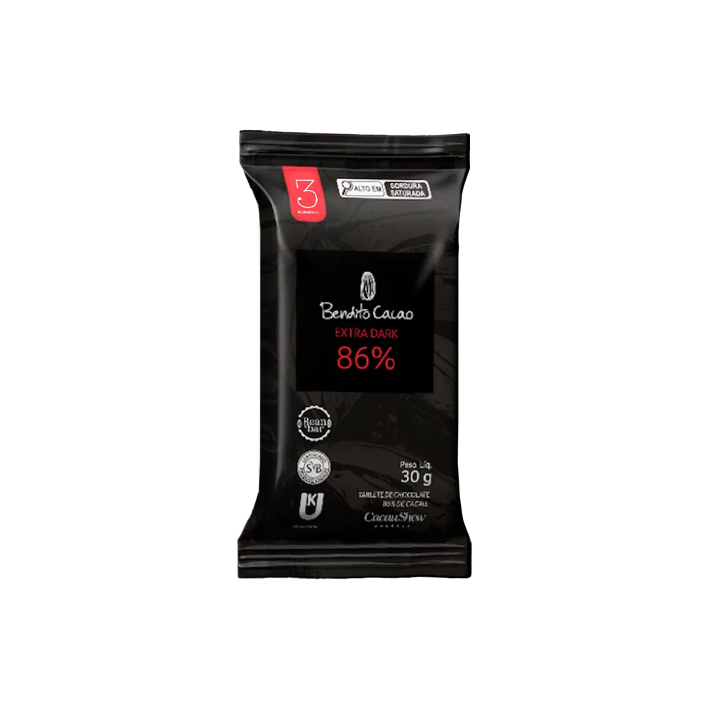 Tablete Bendito Cacao de Chocolate 86% Cacau 30g - foto 1