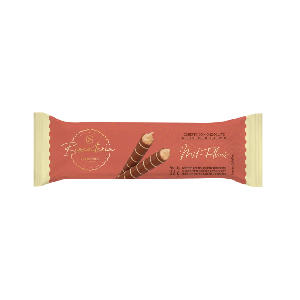 Wafer Recheado de Mil-Folhas Coberto com Chocolate ao Leite 32g - foto 1