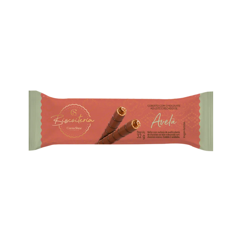 Wafer Recheado de Avelã Coberto de Chocolate ao Leite 32g - foto 1