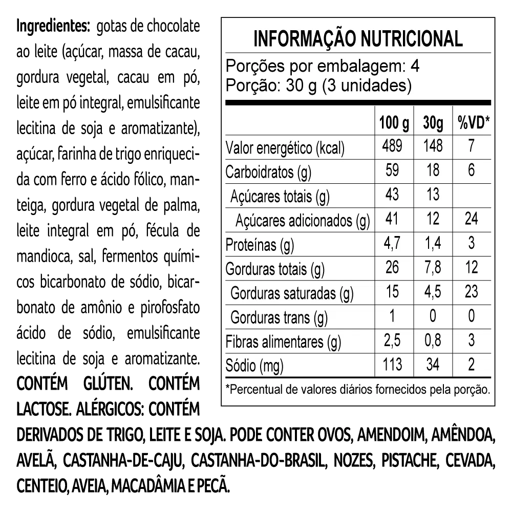 Cookies Banhado com Gotas de Chocolate ao Leite 140g - foto 2