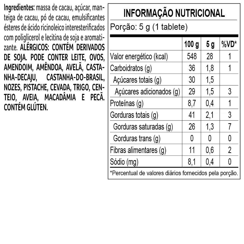 Tablete de Chocolate Intenso Bendito Cacao 70% 5g - foto 2