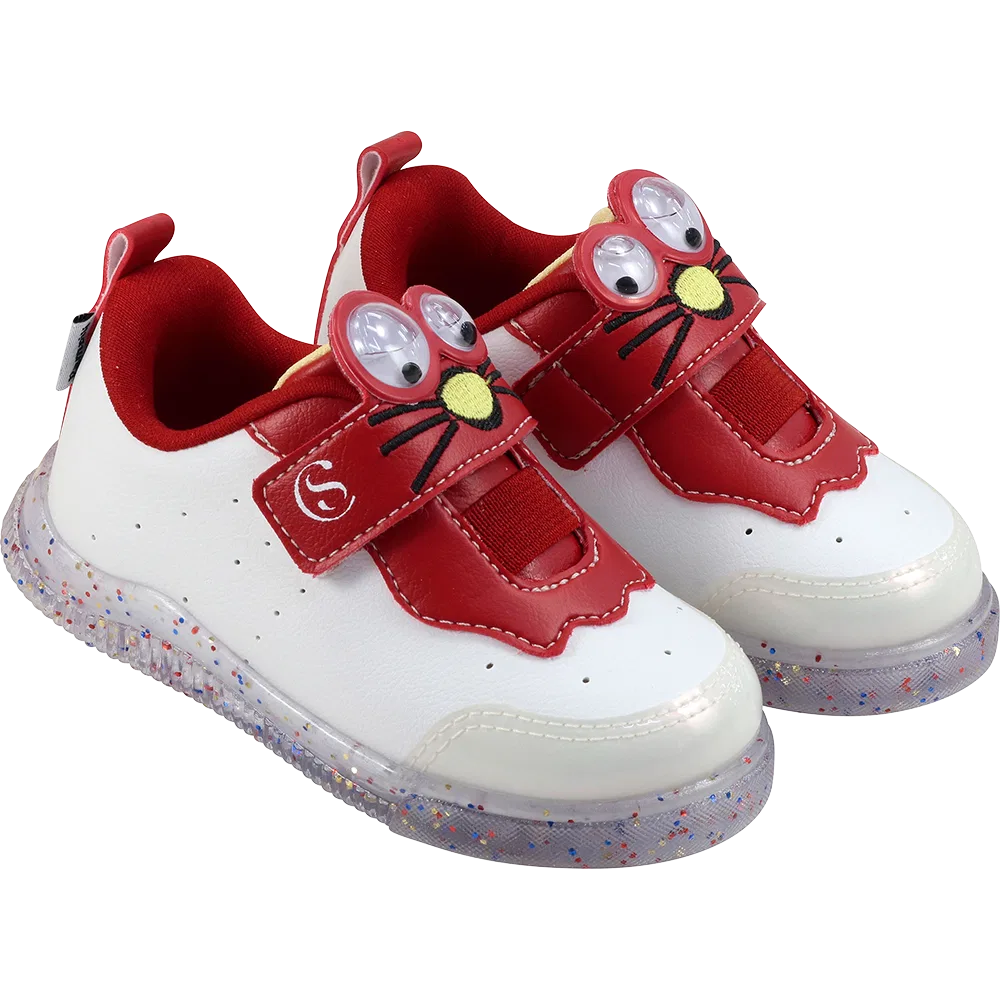 Tênis Infantil Pampili Chocomonstros Filó Branco - foto 1