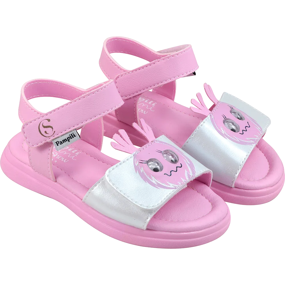 Sandália Infantil Pampili Chocomonstros Claudete Rosa - foto 1